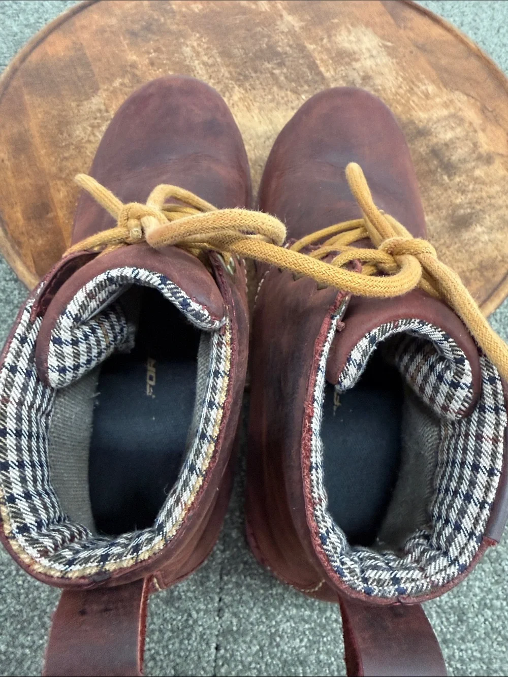 Columbia Boots Mens 7 Chinook Chukka Waterproof Brown Red Leather Lace